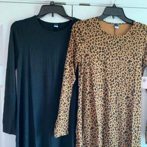 Women's mini dresses - jersey knit blend - long sleeve